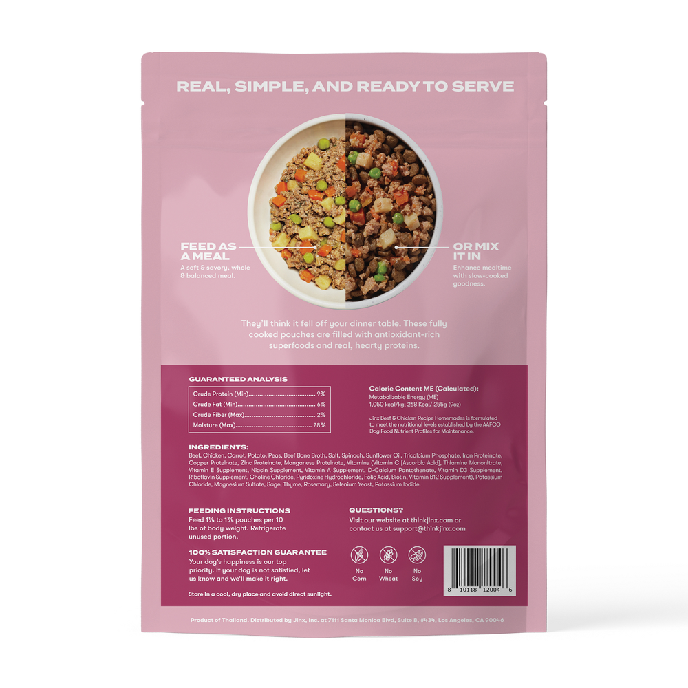Jinx Homemades Wet Dog Food — Chicken & Beef
