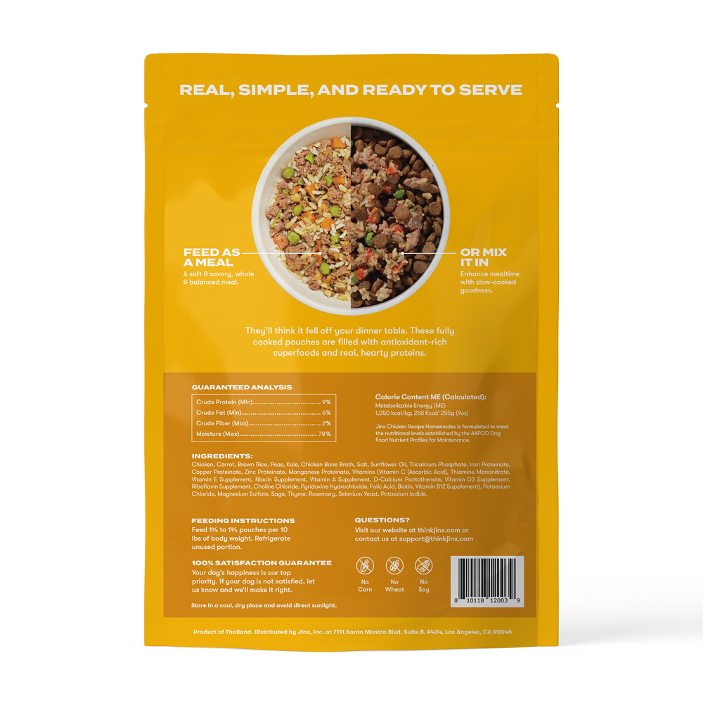 Jinx Homemades Wet Dog Food — Chicken