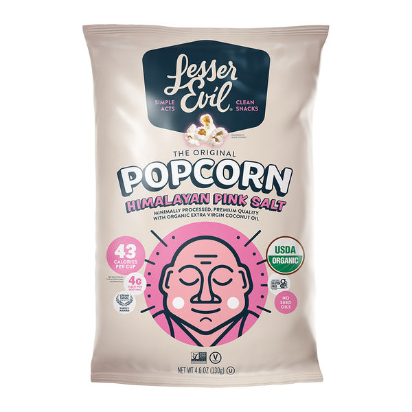 LesserEvil Organic Popcorn — Himalayan Pink Salt