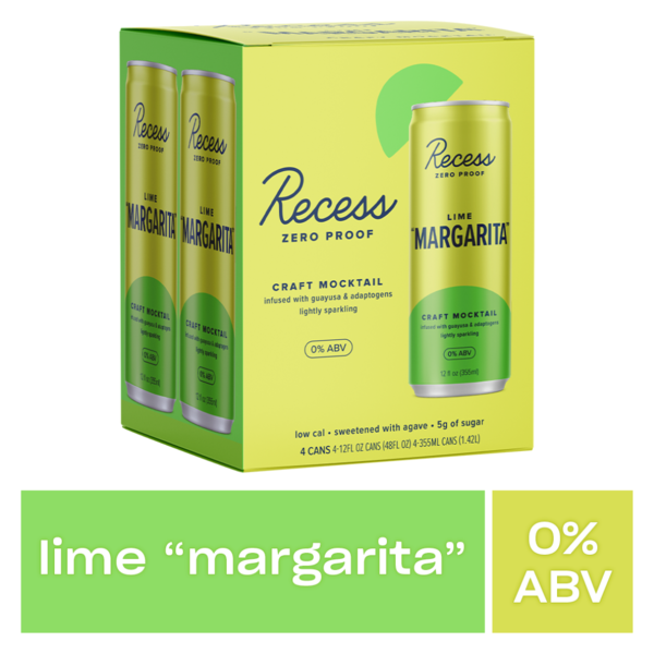 Recess Mocktail 4-pack Lime Margarita